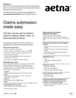 Aetna Claim Form