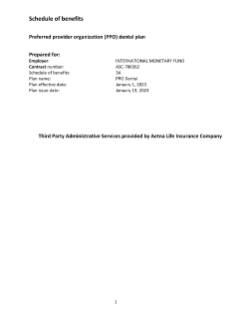 Aetna Schedule of Benefits Under the MBP (Medical & Drugs)