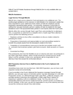 Reimbursement for Wills & Trust Preparation