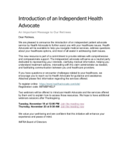 Health Advocate Announcement
