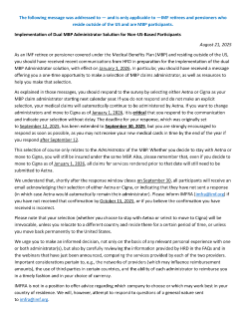 Implementation of Dual MBP Administrator Solution for Non-US-Based Participants